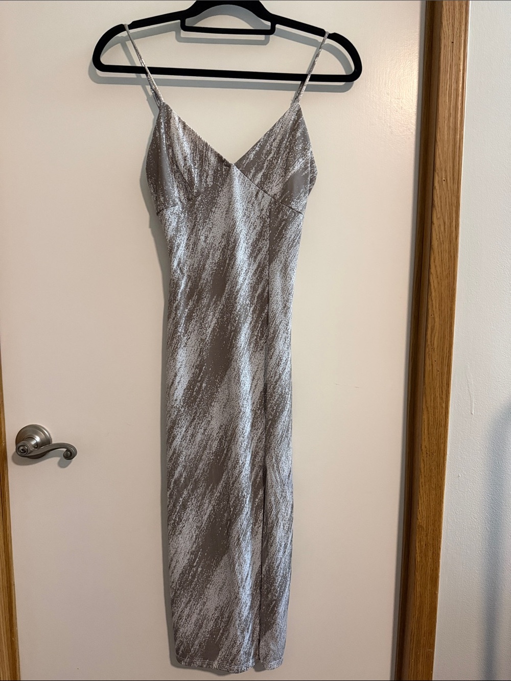 Forever 21 Shimmery Silver Slip Maxi Dress
